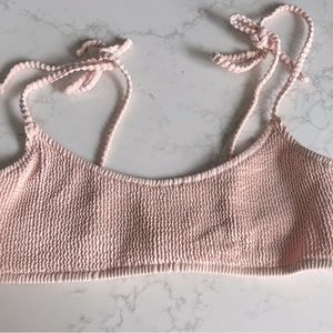 Madewell Second Wave Crinkle Bikini Sweet Blush Large Top and XL Bottom